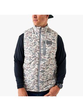 Burlebo Camo Puffer Deer Vest Water-Resistant UPF 50 Hunting Outdoor Mens Size S